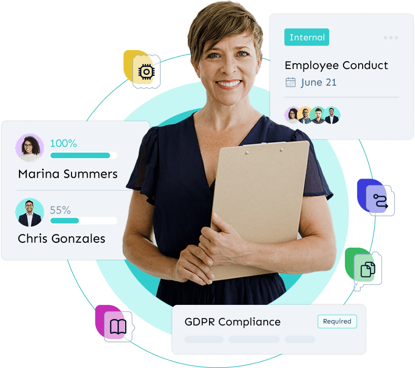Waybook onboarding track showing a new caregiver orientation pathway with completed and upcoming training steps and a progress indicator